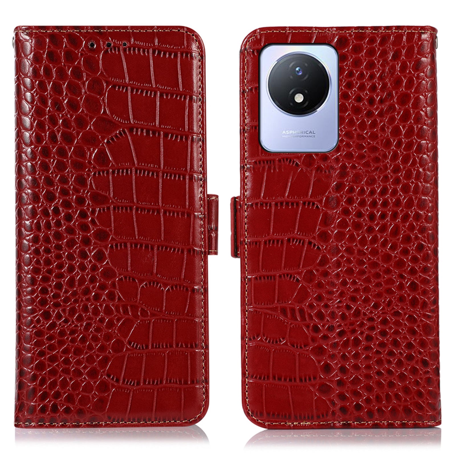 For vivo Y02 4G RFID Blocking Anti-scratch Phone Case Foldable Stand Crocodile Texture Genuine Cowhide Leather Flip Wallet Phone Cover For vivo Y02 4G RFID Blocking Anti-scratch Phone Case Foldable Stand Crocodile Texture Genuine Cowhide Leather Flip Wallet Phone Cover